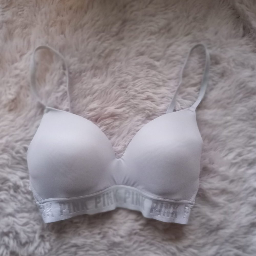 PINK Victoria's Secret Pale Blue/Gray Bra
